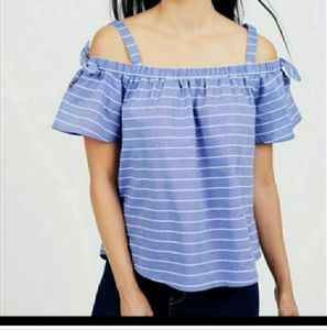 London times cold shoulder striped top sz s